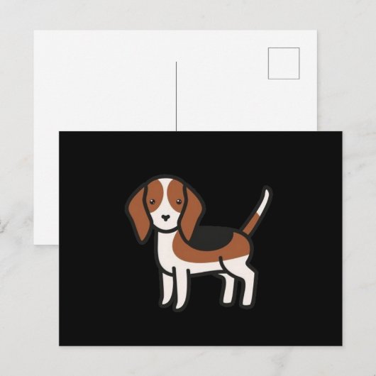 Beagle Neuer Cartoon Postkarte (Vorne/Hinten)