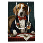 Beagle - Neujahr Mittlere Geschenktüte (Rückseite)