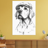 Beagle Newsboy Marble Statue Canvas Art Leinwanddruck (Insitu (Wohnzimmer))