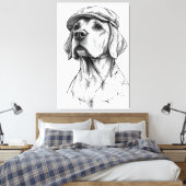Beagle Newsboy Marble Statue Canvas Art Leinwanddruck (Insitu (Schlafzimmer))