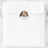 Beagle Niedlich Dog Vielen Dank Runder Aufkleber (Tasche)