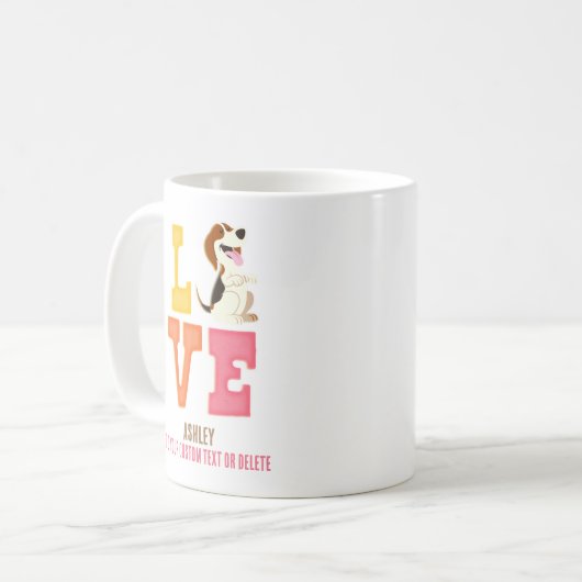 Beagle Niedlich Hund Vater Kaffeetasse (Vorderseite Links)