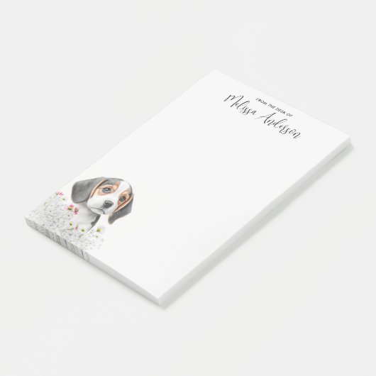 Beagle Niedlich Welpe Personalisiert Hund Lover Post-it Klebezettel (angewinkelt)