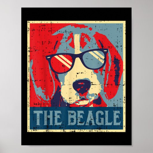 Beagle Obama Poster Vintage Tierhunde D (Vorne)