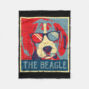 Beagle Obama Poster Vintage Tierhunde D Fleecedecke