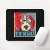 Beagle Obama Poster Vintage Tierhunde D Mousepad (Mit Mouse)