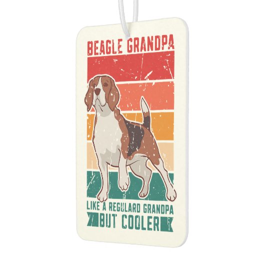 Beagle Opa wie ein gewöhnlicher Großvater, aber co Autolufterfrischer (Links)