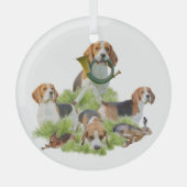 Beagle Ornament Aus Glas (Vorderseite)
