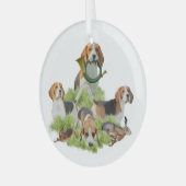 Beagle Ornament Aus Glas (Vorderseite links)