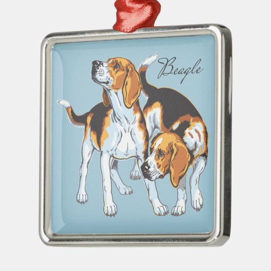 Beagle Ornament Aus Metall (Links)