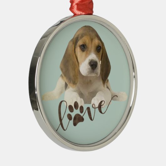 Beagle Ornament Aus Metall (Rechts)