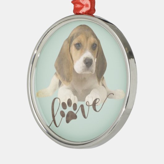 Beagle Ornament Aus Metall (Links)