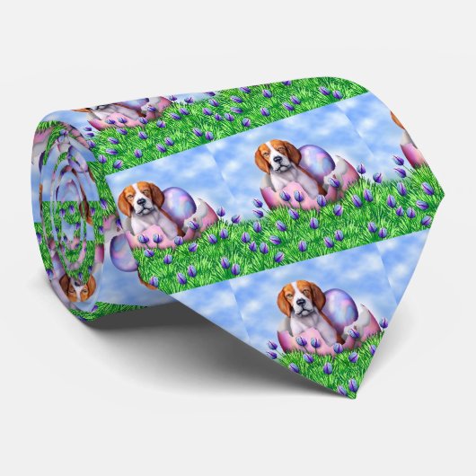 Beagle Osterüberraschung Krawatte (Gerollt)