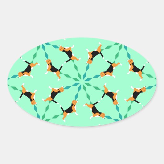 Beagle Ovaler Aufkleber (Vorderseite)