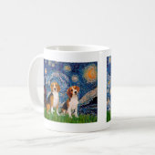 Beagle-Paar - Sternennacht Kaffeetasse (Vorderseite Links)