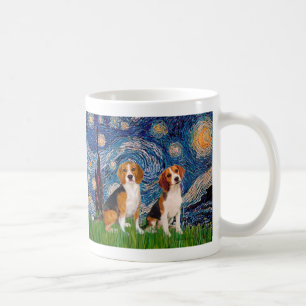 Beagle-Paar - Sternennacht Kaffeetasse