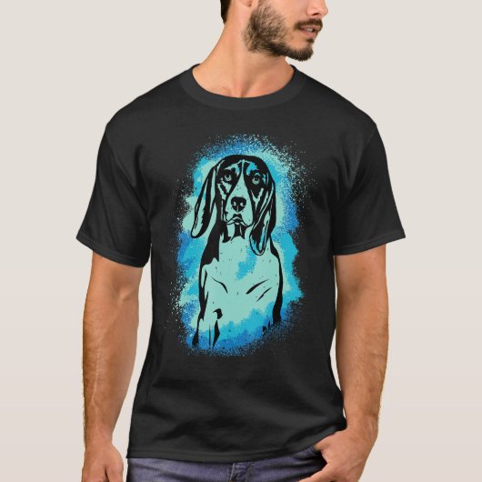 Beagle Paint Blue Design Dog Mom Dad T-Shirt (Vorderseite)