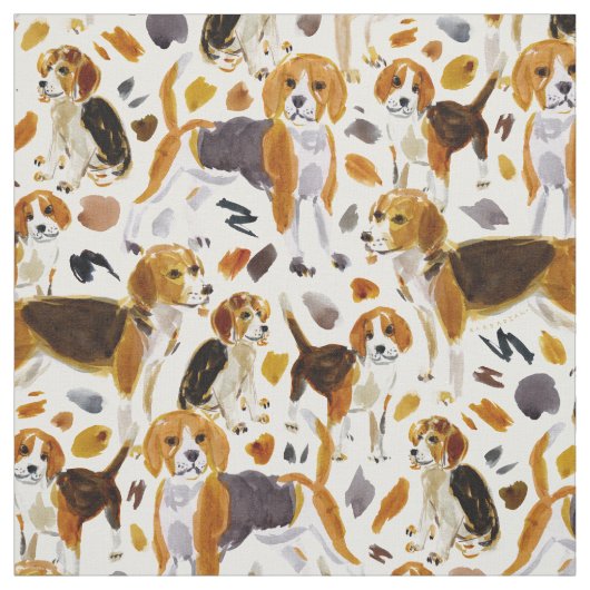 BEAGLE Painterly Watercolor Hound Hunde Stoff (Muster)