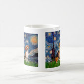 Beagle Pair - Starry Night Kaffeetasse (Mittel)