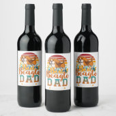 Beagle Papa Englische Beagle Papa ferne Hundeliebh Weinetikett (Flaschen)