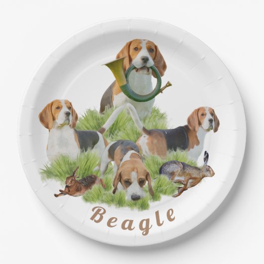 Beagle Pappteller (Vorderseite)