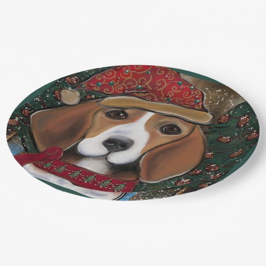 Beagle Pappteller (Schrägansicht)