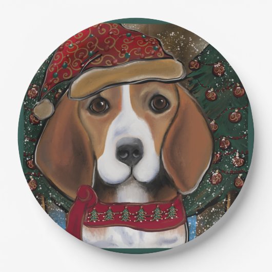 Beagle Pappteller (Vorderseite)