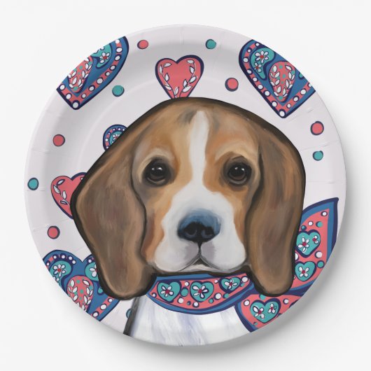 Beagle Pappteller (Vorderseite)