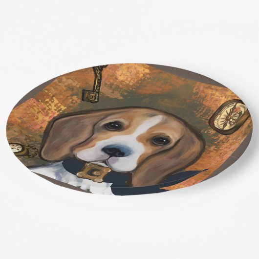 Beagle Pappteller (Schrägansicht)