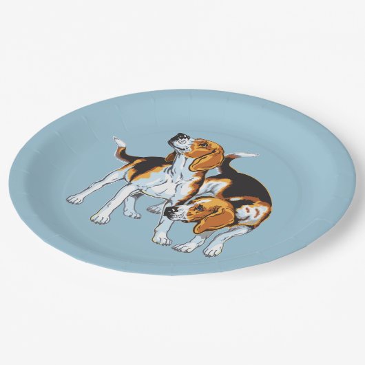 Beagle Pappteller (Schrägansicht)