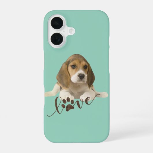 Beagle-Pappteller iPhone 16 Hülle (Rückseite)
