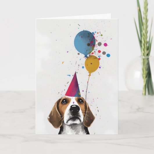 Beagle Party Grußkarte Karte (Vorderseite)