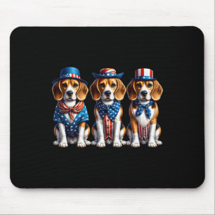 Beagle Patriotic 4. Juli USA Flagge Amerika Pupp Mousepad