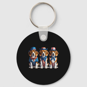 Beagle Patriotic 4. Juli USA Flagge Amerika Pupp Schlüsselanhänger