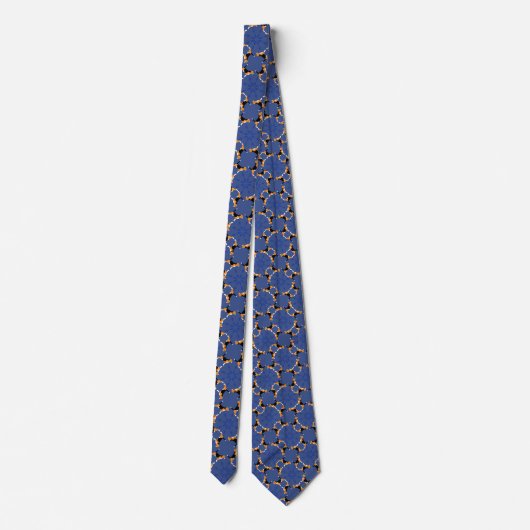 Beagle Pattern blau Krawatte (Rückseite)