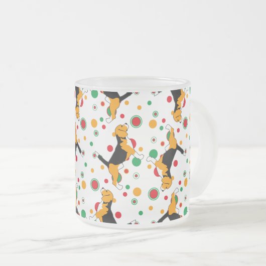 Beagle Pattern Mattglastasse (VorderseiteRechts)
