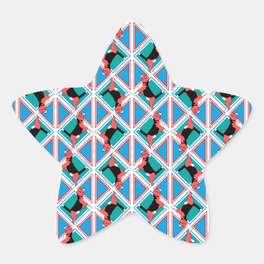 Beagle Pattern Quattrodog Stern-Aufkleber (Vorderseite)