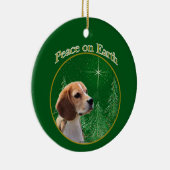 Beagle Peace Keramik Ornament (Rechts)