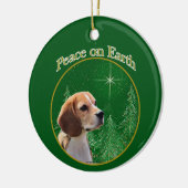 Beagle Peace Keramik Ornament (Links)