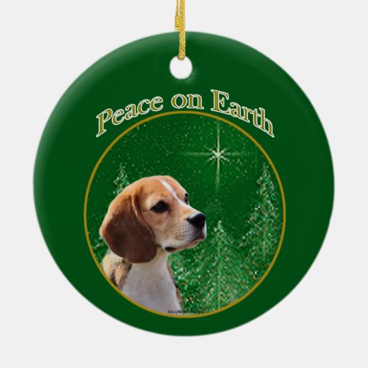 Beagle Peace Keramik Ornament (Hinten)