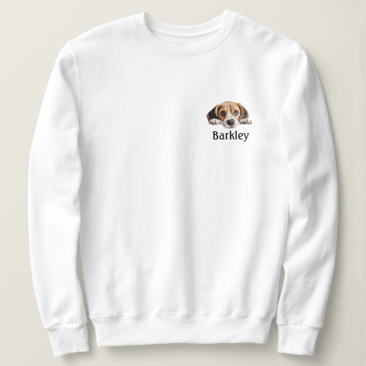 Beagle Peeking Personalisiert Minimal Sweatshirt (Design vorne)