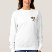 Beagle Peeking Personalisiert Minimal Sweatshirt (Vorderseite)
