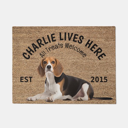 Beagle Personalisiert Hund Lover Doormat Fußmatte (Vorderseite)