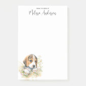 Beagle Personalisiert Hund Lover Niedlich Puppy Post-it Klebezettel (Vorderseite)