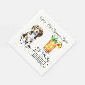 Beagle Personalisiert Signature Drink Hochzeitstic Serviette (Ecke)