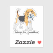 Beagle Personalisierter Aufkleber für den benutzer (Blatt)