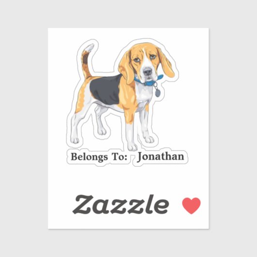 Beagle Personalisierter Aufkleber für den benutzer (Blatt)