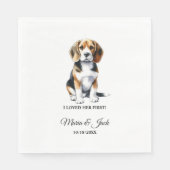 Beagle Personalisierter Haustier Hochzeitscocktail Serviette (Vorderseite)