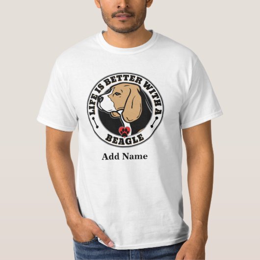Beagle - Personalisiertes Leben ist besser mit ein T-Shirt (Vorderseite)