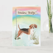 Beagle Pet Beileid über Regenbogenbrücke Karte (Vorderseite)